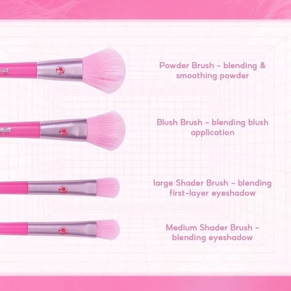 •Barbie for MINISO• Collection Makeup Brushes Set (8 pcs) - Picture 9 of 11